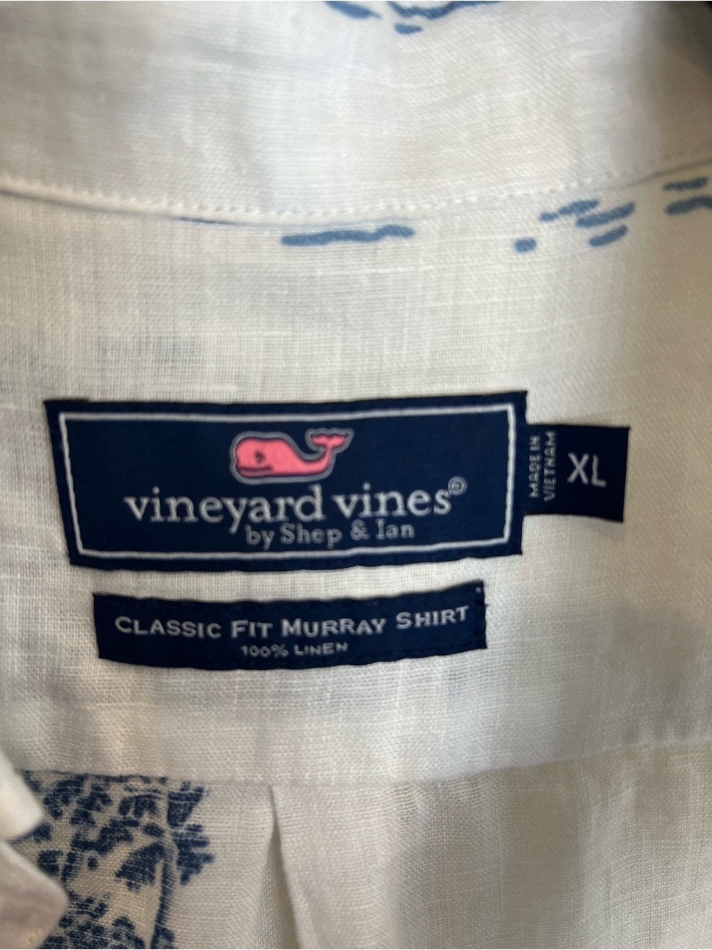 Vineyard Vines Men’s Linen Classic fit Murray White Button-Down Shirt Fishing XL - Picture 3 of 12